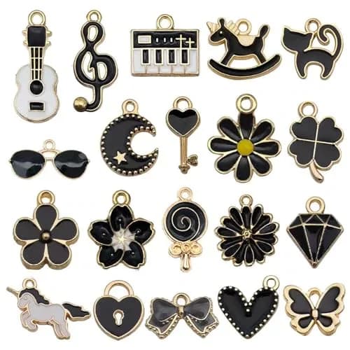 YouLuo Jewelry Charms Assorted Gold Plated Enamel 100pcs | Creative DIY Jewelry Supplies thumbnail 3