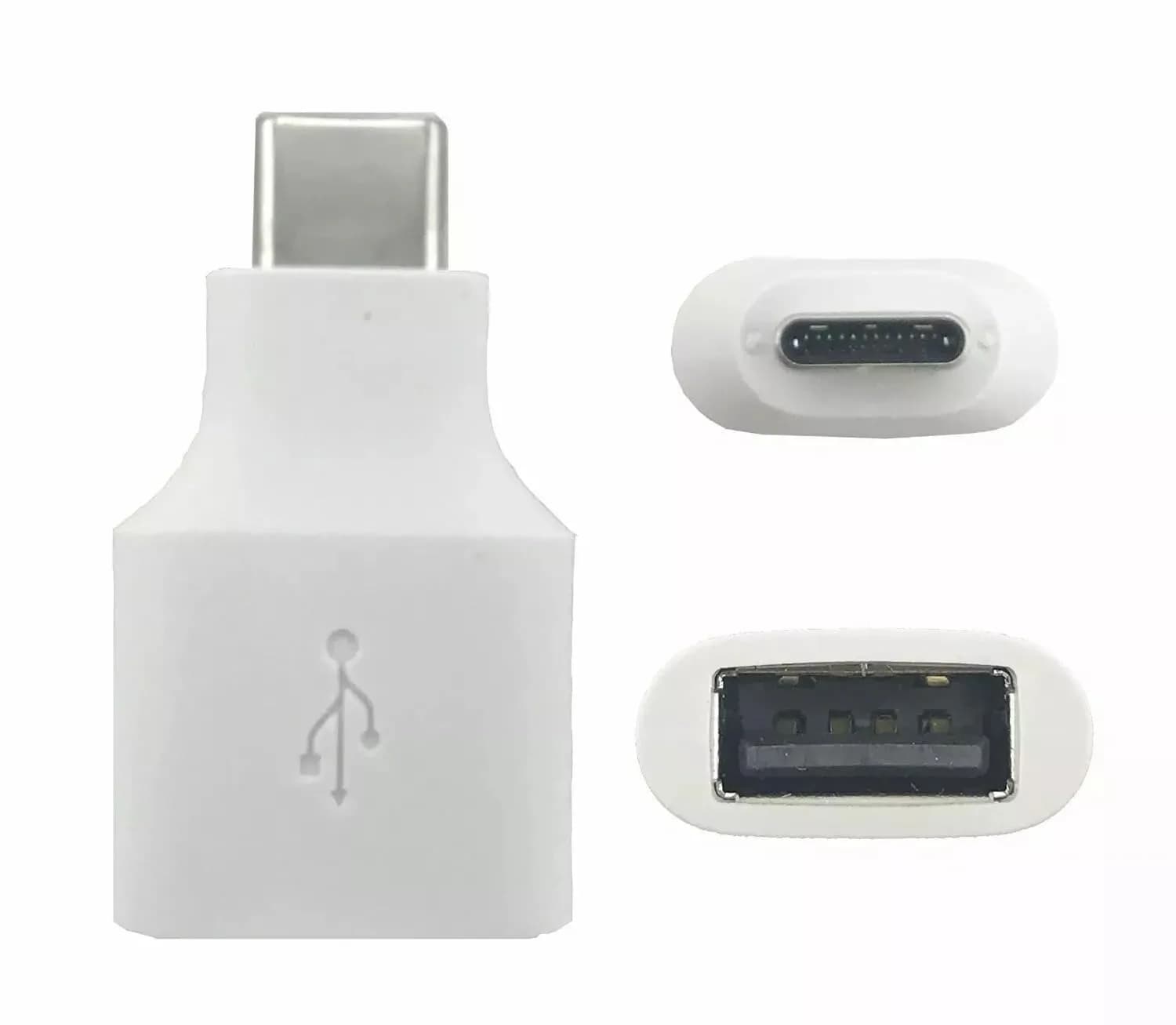 LEOM White USB-C to USB-A Adapter for Google Pixel - 2-Pack OTG Converter - main product image