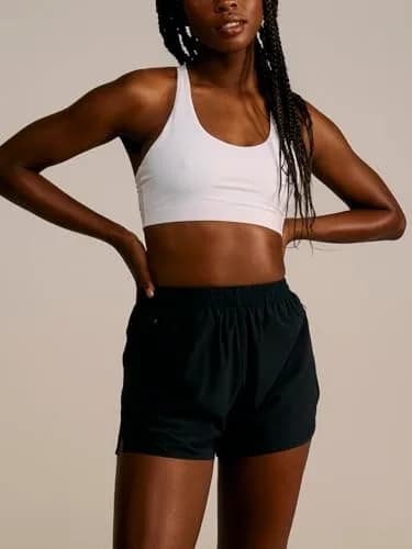 Outdoor Voices Zephyr 3" Short | Lightweight Mid-Rise Athletic Running Shorts with Zippered Pockets, Black, XXS thumbnail 2
