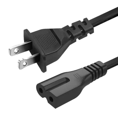 LORDTRONICS 10ft Polarized AC Power Cord with C7P Plug | 2-Prong Replacement Cable thumbnail 1