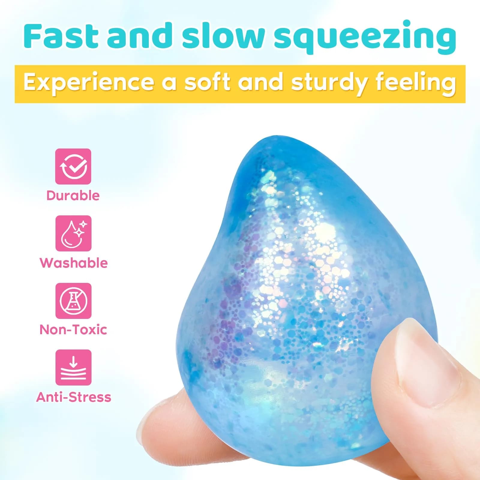 VESPRO 12 Pack Fidget Stress Balls 4.1cm (1.6in) | Non-Toxic, BPA-Free, ASTM-Tested - view 4