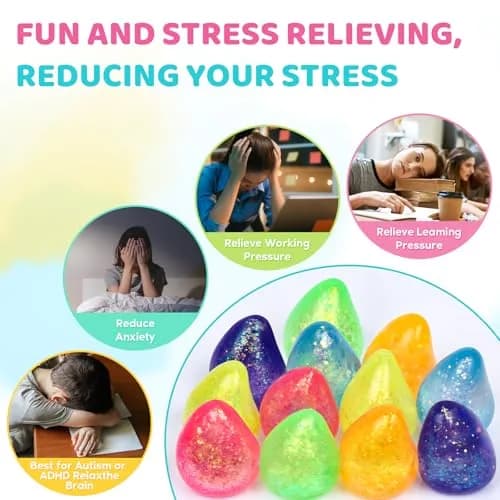 VESPRO 12 Pack Fidget Stress Balls 4.1cm (1.6in) | Non-Toxic, BPA-Free, ASTM-Tested thumbnail 5