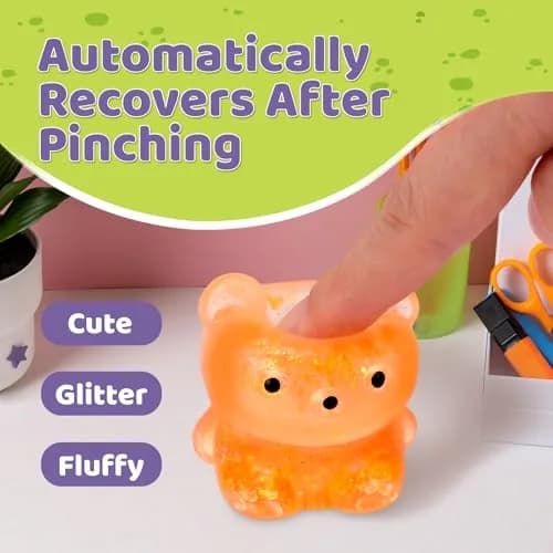 VESPRO Cute Bear Squeeze Ball Fidget Toys 5.3cm (2.1 inch) | Non-Toxic TPR Stress Ball thumbnail 5
