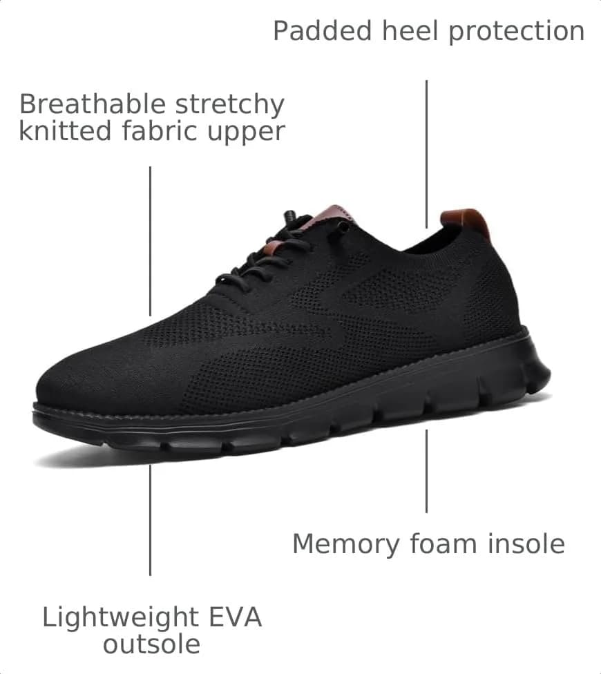 RUFONE Men’s Business Casual Oxford Sneakers – Lightweight Lace-Up Shoes for Work, Travel & Daily Commute thumbnail 4
