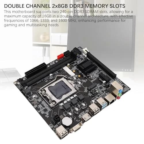 Diyeeni B75 LGA1155 Motherboard Micro ATX 17x19cm | Supports 2nd/3rd Gen Intel Core i3/i5/i7 thumbnail 3