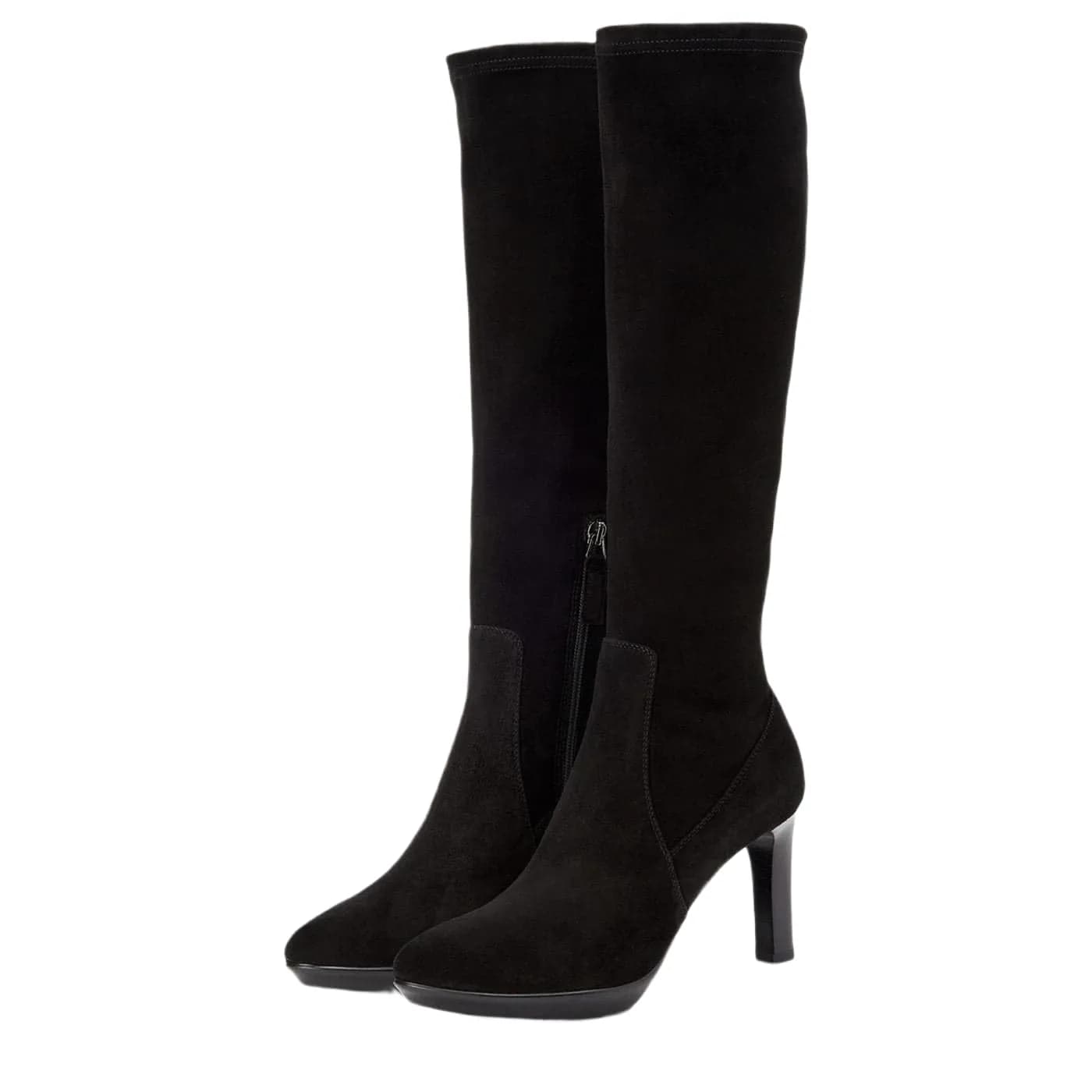 Aquatalia Rhumba Women's Black Suede Knee-High Boots | Weatherproof, Italian Made, Slip Resistant Heel — 7.5