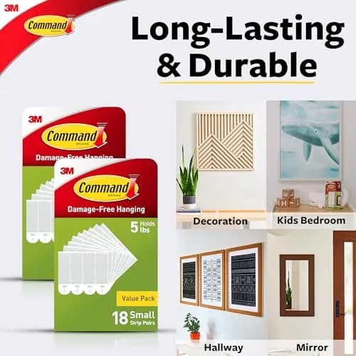 Command 4 lb Small Picture Hanging Strips 36 Pairs (72 Strips) | Damage-Free Hanging thumbnail 5