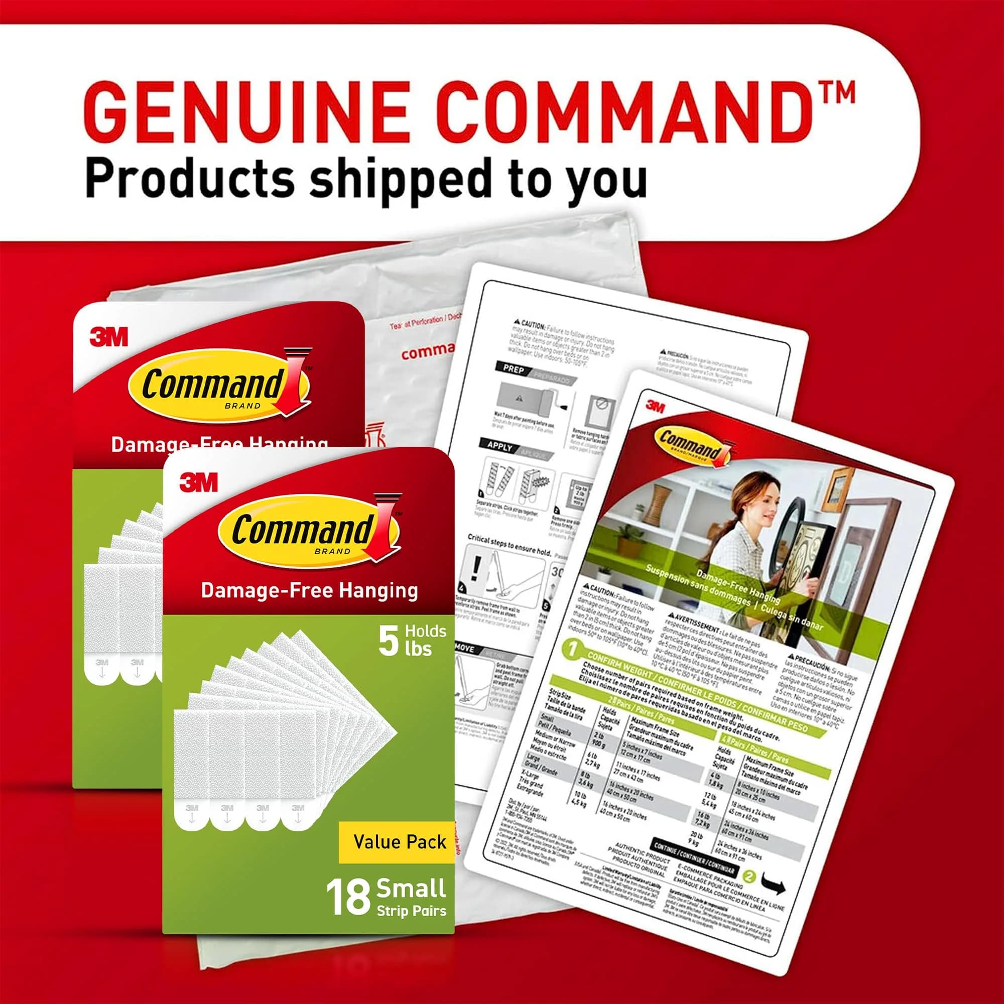 Command 4 lb Small Picture Hanging Strips 36 Pairs (72 Strips) | Damage-Free Hanging - view 8