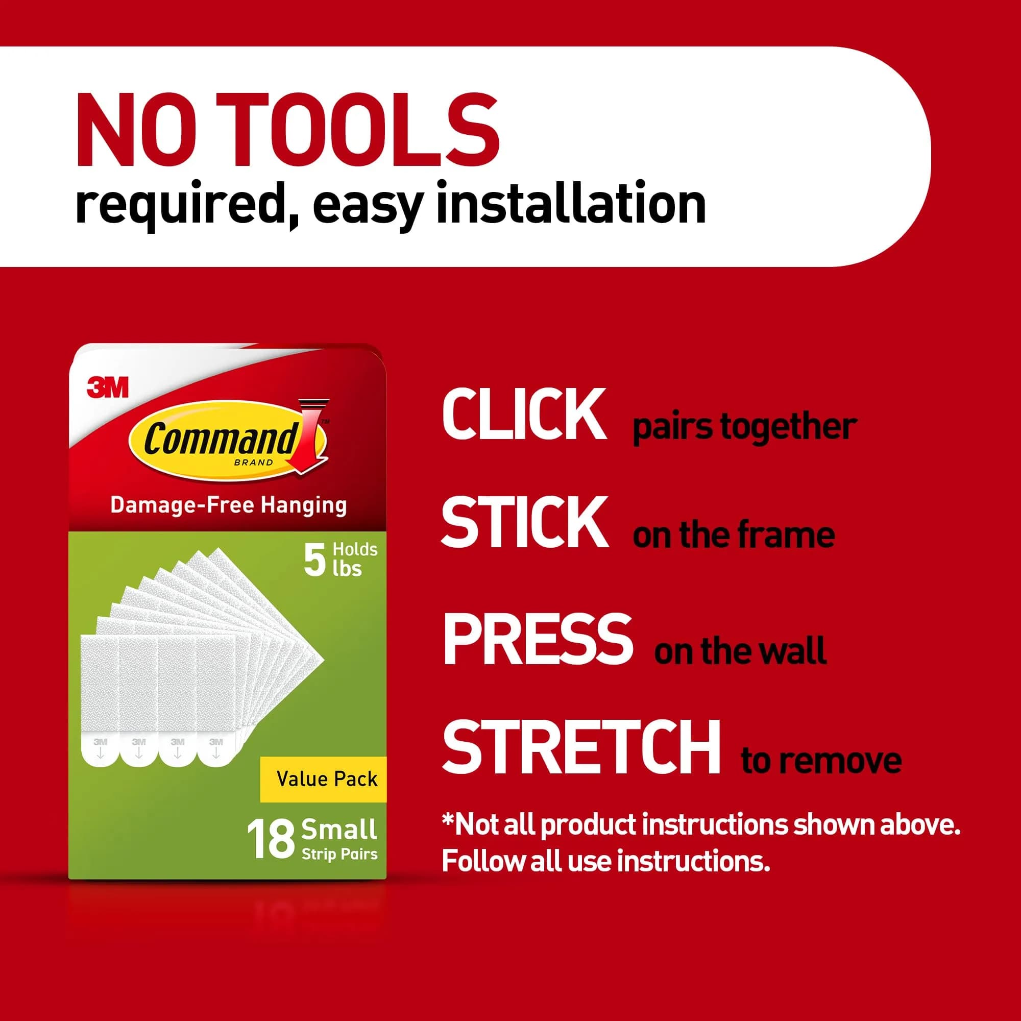 Command 4 lb Small Picture Hanging Strips 36 Pairs (72 Strips) | Damage-Free Hanging - view 2