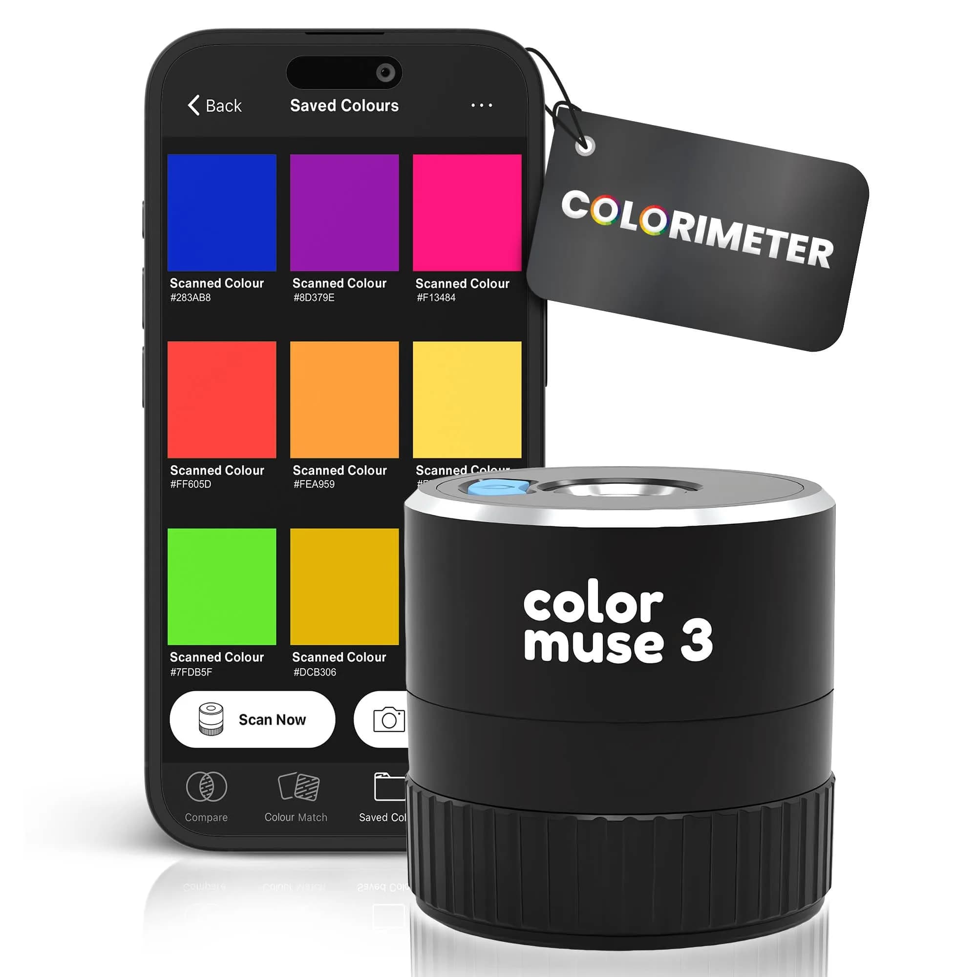 COLOR MUSE 3 Portable Color Matching and Paint Scanner Device – Black | Dual Optical Geometry, 12X Extended Battery Life - main product image