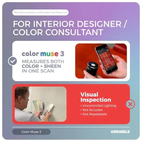 COLOR MUSE 3 Portable Color Matching and Paint Scanner Device – Black | Dual Optical Geometry, 12X Extended Battery Life thumbnail 4