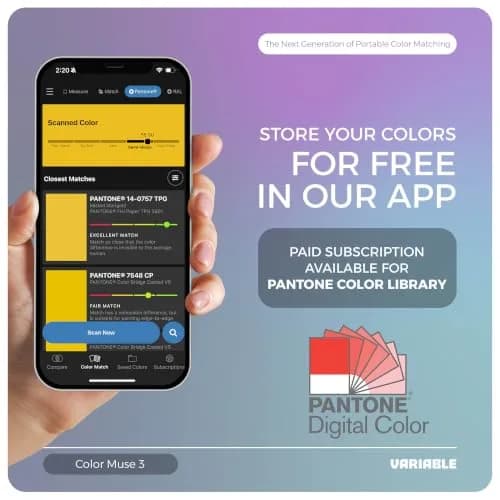 COLOR MUSE 3 Portable Color Matching and Paint Scanner Device – Black | Dual Optical Geometry, 12X Extended Battery Life thumbnail 5