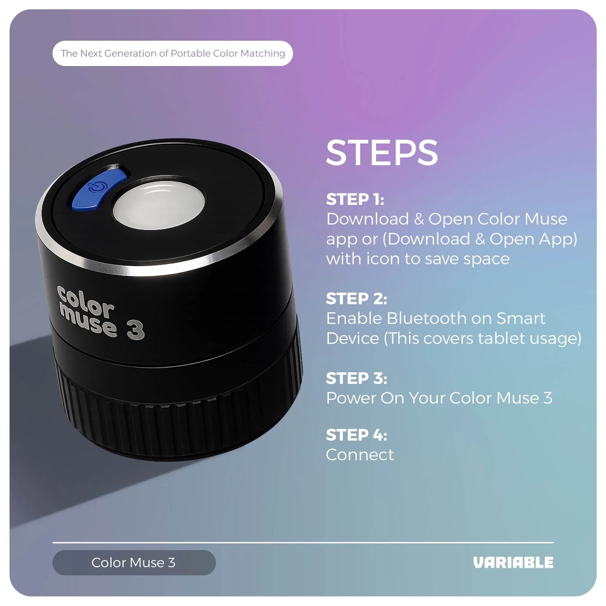COLOR MUSE 3 Portable Color Matching and Paint Scanner Device – Black | Dual Optical Geometry, 12X Extended Battery Life - view 6