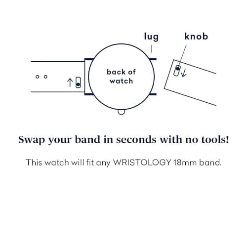 WRISTOLOGY Large face Roman Numerals Womens Watch with Easy Change Band | Clear Analog Face, 38mm, Gold thumbnail 5