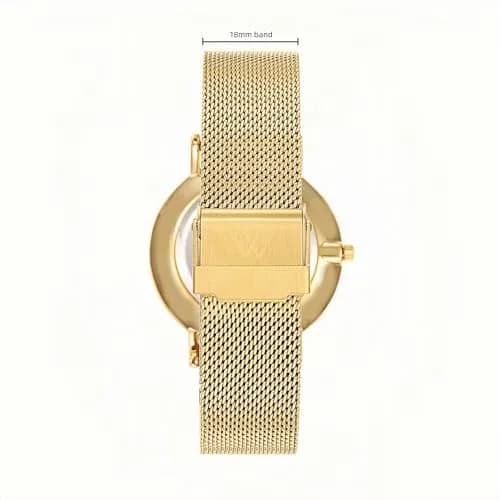 WRISTOLOGY Large face Roman Numerals Womens Watch with Easy Change Band | Clear Analog Face, 38mm, Gold thumbnail 3