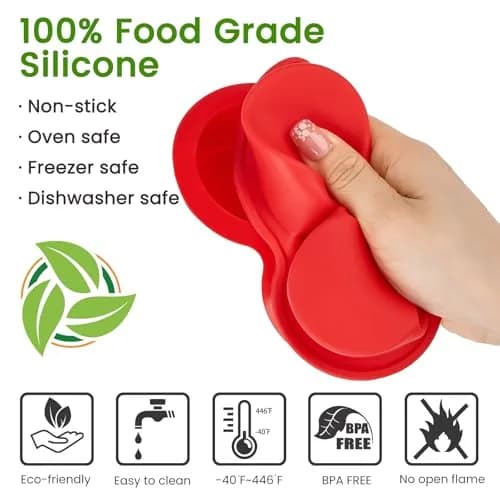 JOERSH Silicone Air Fryer Muffin Pan, 4 Cups, 2 Pack | Makes 8 Egg Bites or Mini Muffins thumbnail 3