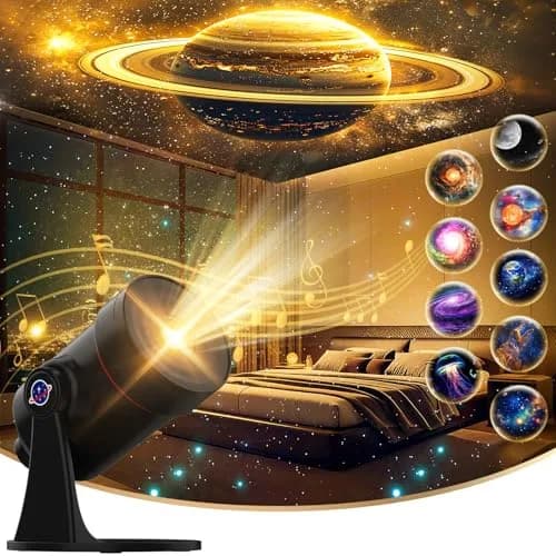 VanSmaGo Galaxy Projector with 28 Soothing Sounds & 10 Film Slides, 15.8cm x 14.5cm x 12.5cm | HD Starry Sky Projection for Adults thumbnail 1