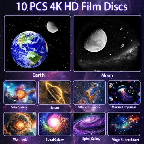 VanSmaGo Galaxy Projector with 28 Soothing Sounds & 10 Film Slides, 15.8cm x 14.5cm x 12.5cm | HD Starry Sky Projection for Adults thumbnail 8