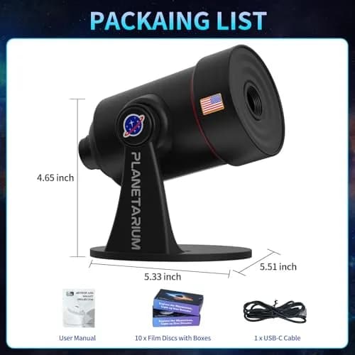VanSmaGo Galaxy Projector with 28 Soothing Sounds & 10 Film Slides, 15.8cm x 14.5cm x 12.5cm | HD Starry Sky Projection for Adults thumbnail 9