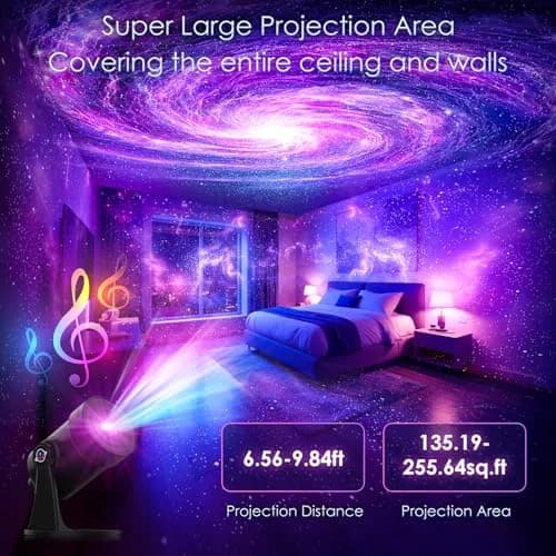 VanSmaGo Galaxy Projector with 28 Soothing Sounds & 10 Film Slides, 15.8cm x 14.5cm x 12.5cm | HD Starry Sky Projection for Adults thumbnail 3