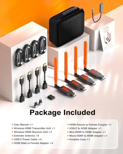 Coolpie Wireless HDMI Transmitter and Receiver Kit 1TX-3RX | 1080p HD Output, 350ft Range, Plug-and-Play thumbnail 9