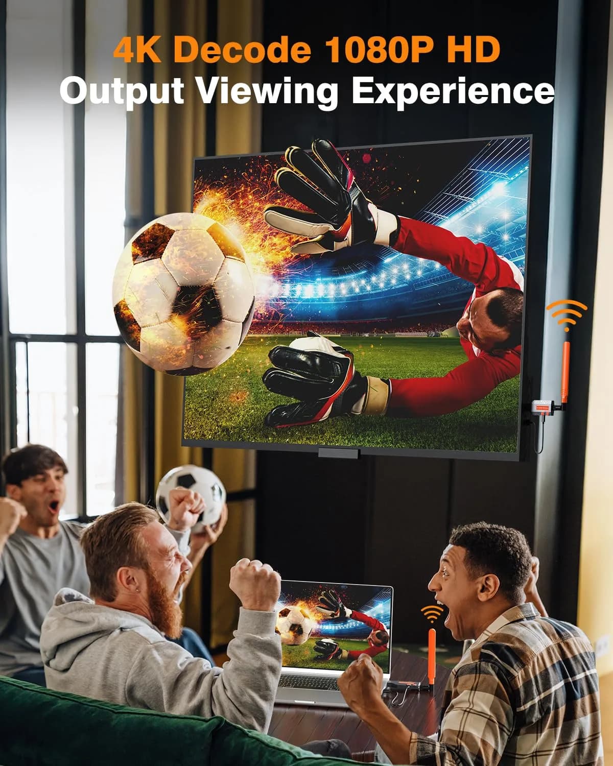 Coolpie Wireless HDMI Transmitter and Receiver Kit 1TX-3RX | 1080p HD Output, 350ft Range, Plug-and-Play - view 3