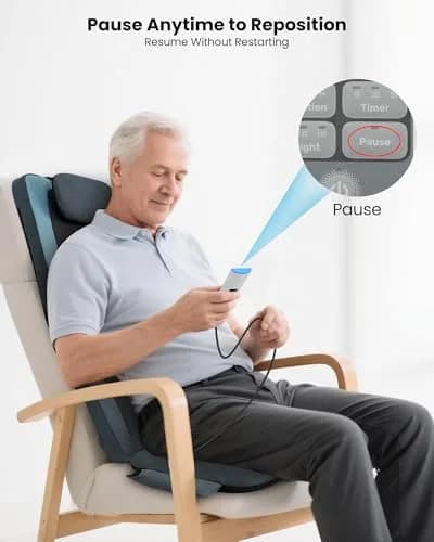 COMFIER Shiatsu Back Massager with Heat, Dual Motor 3D Rollers, Long Track, Foldable, Adjustable Height | Deep Tissue Relief for Back Tension & Muscle Stiffness thumbnail 6