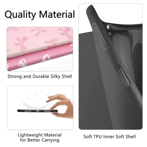 TopPerfekt Pink iPad Case for 11-inch 2022 & 2025 | Cute Chic Design with Pencil Holder thumbnail 5