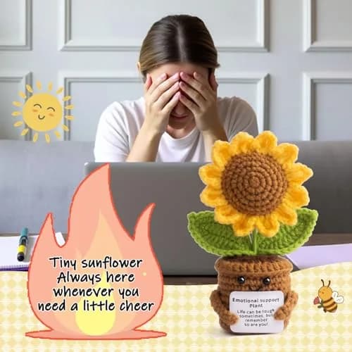 MS ZHENQIAO Sunflower Crochet Flower Pattern 6.8 cm (2.7 in) | Inspirational Gift thumbnail 5