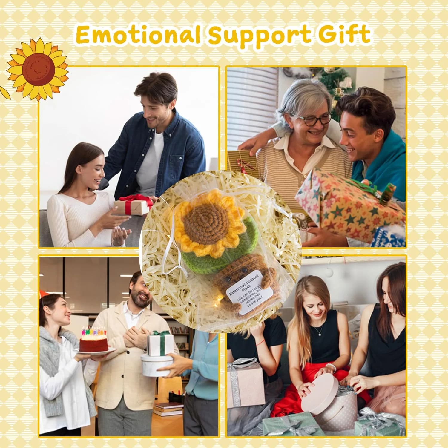 MS ZHENQIAO Sunflower Crochet Flower Pattern 6.8 cm (2.7 in) | Inspirational Gift - view 6