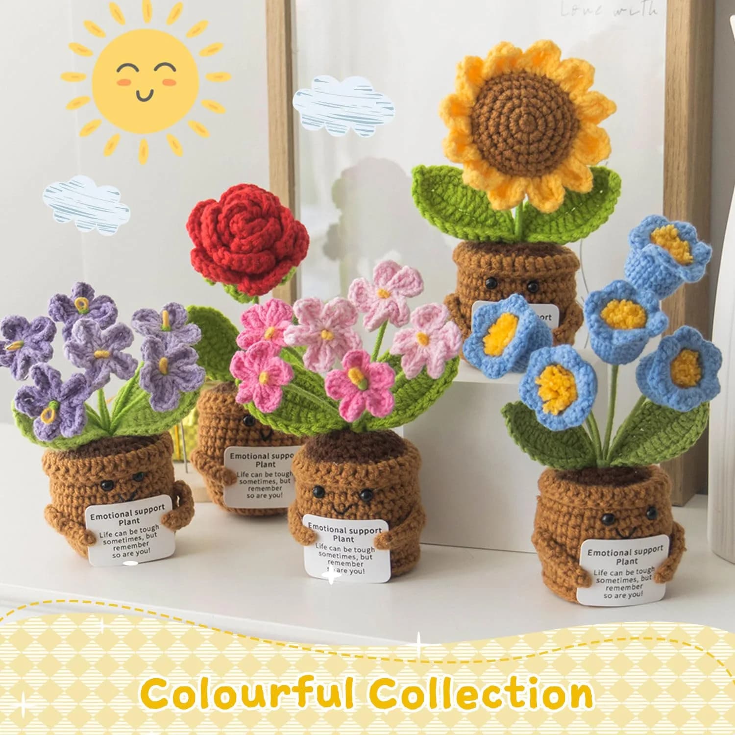 MS ZHENQIAO Sunflower Crochet Flower Pattern 6.8 cm (2.7 in) | Inspirational Gift - view 7