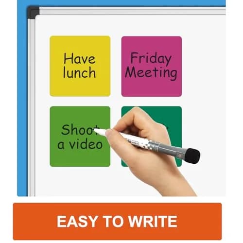 NIUBIKLUS Magnetic Dry Erase Reusable Sticky Notes 7.6cm x 7.6cm (3" x 3") | Pack of 18 for Whiteboards, Fridges, Lockers thumbnail 5
