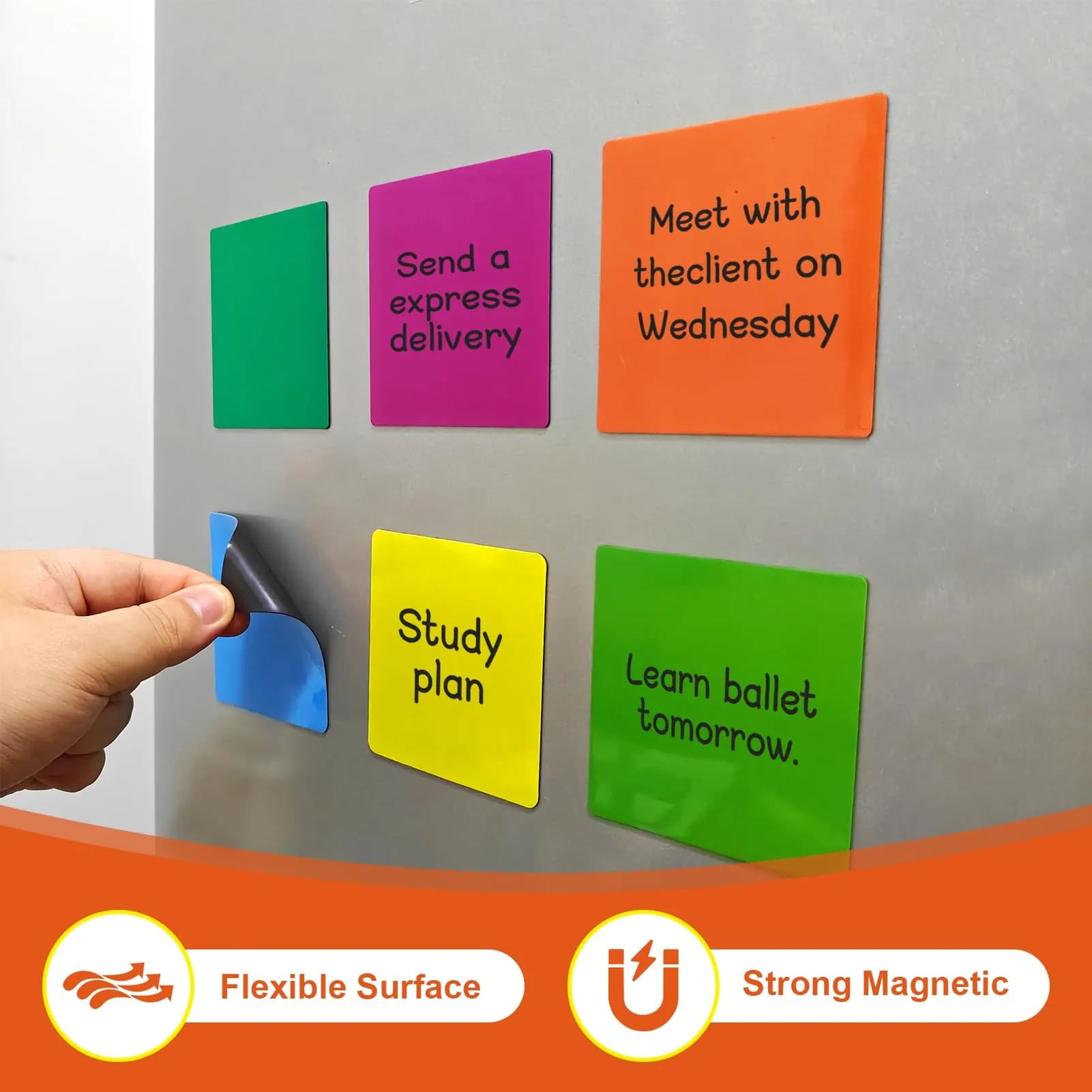 NIUBIKLUS Magnetic Dry Erase Reusable Sticky Notes 7.6cm x 7.6cm (3" x 3") | Pack of 18 for Whiteboards, Fridges, Lockers - view 7