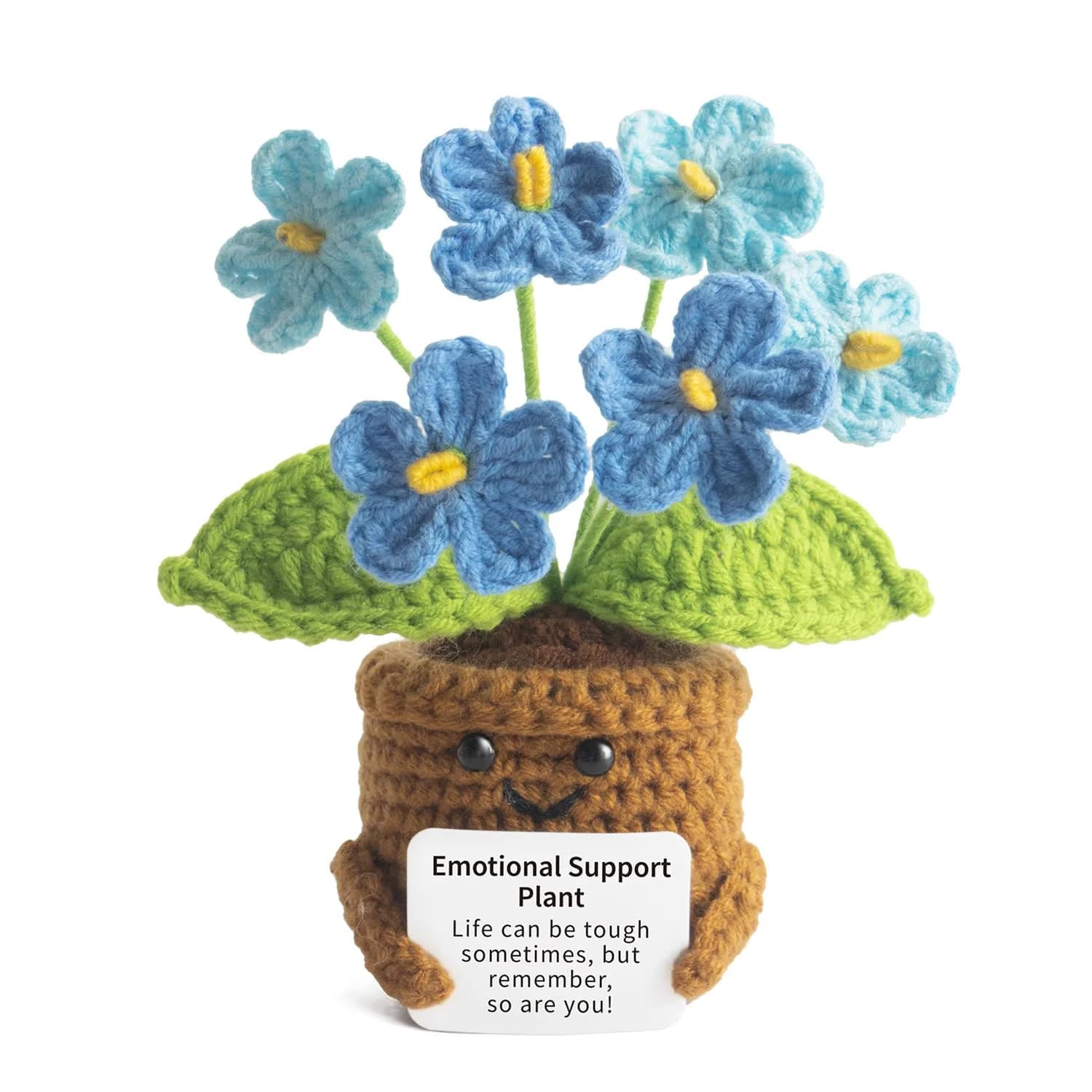 MS ZHENQIAO Emotional Support Crochet Plant Doll with Positive Card, Handmade Funny Knitting Toy Decor — MS ZHENQIAO Emotional Support Crochet Plant Doll with Positive Card - Handmade Cute Funny Knitting Toy Desk Decor - Christmas Birthday Thank You Gift for Friend Women Men