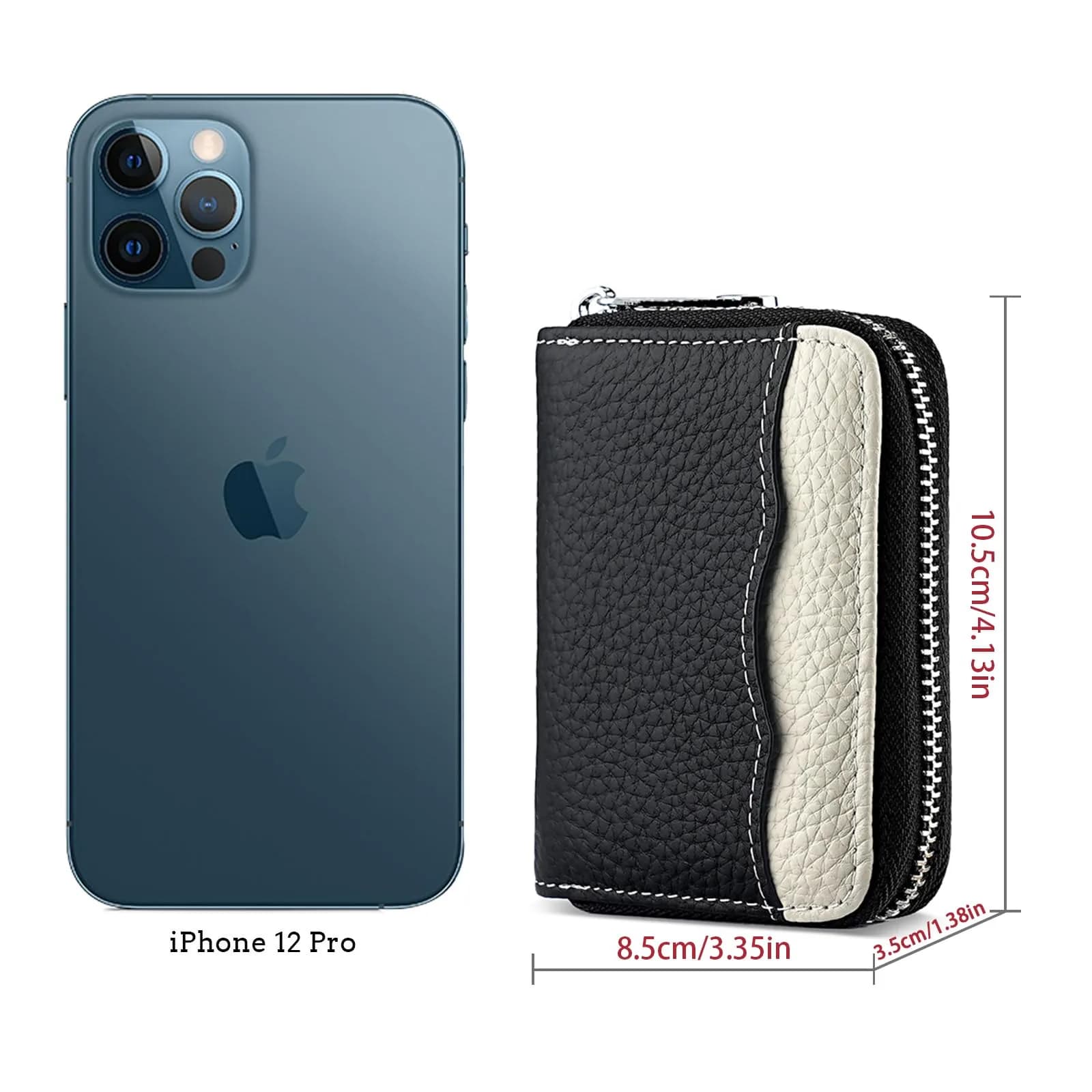 Linno New Black Genuine Leather RFID Credit Card Holder with Zipper - 20 Slots - view 5