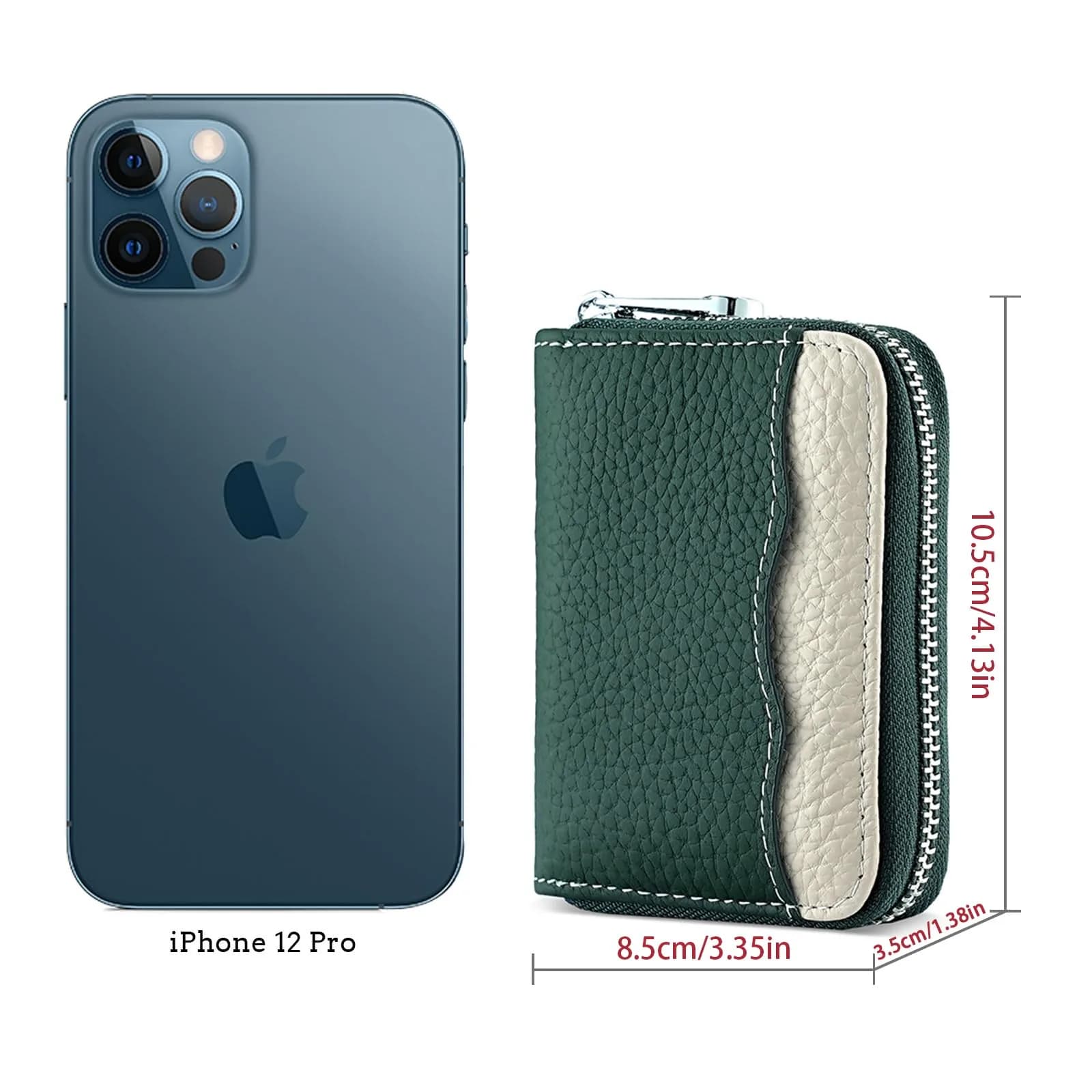 Linno New Green RFID Genuine Leather Credit Card Holder Wallet with Zipper - 20 Slots - view 5