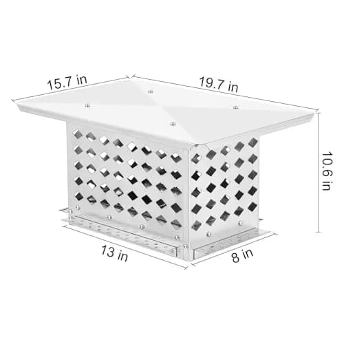 AutoSteelix Chimney Cap 8" x 13" Stainless Steel Waterproof Mesh | Easy DIY Installation thumbnail 2