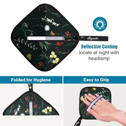 Rquite Reusable Pee Cloth for Women Hiking Essentials 2-Pack Floral | Soft Absorbent & Waterproof thumbnail 4