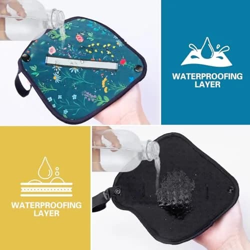 Rquite Reusable Pee Cloth for Women Hiking Essentials 2-Pack Floral | Soft Absorbent & Waterproof thumbnail 5
