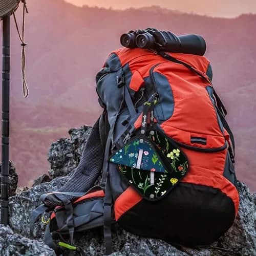 Rquite Reusable Pee Cloth for Women Hiking Essentials 2-Pack Floral | Soft Absorbent & Waterproof thumbnail 6