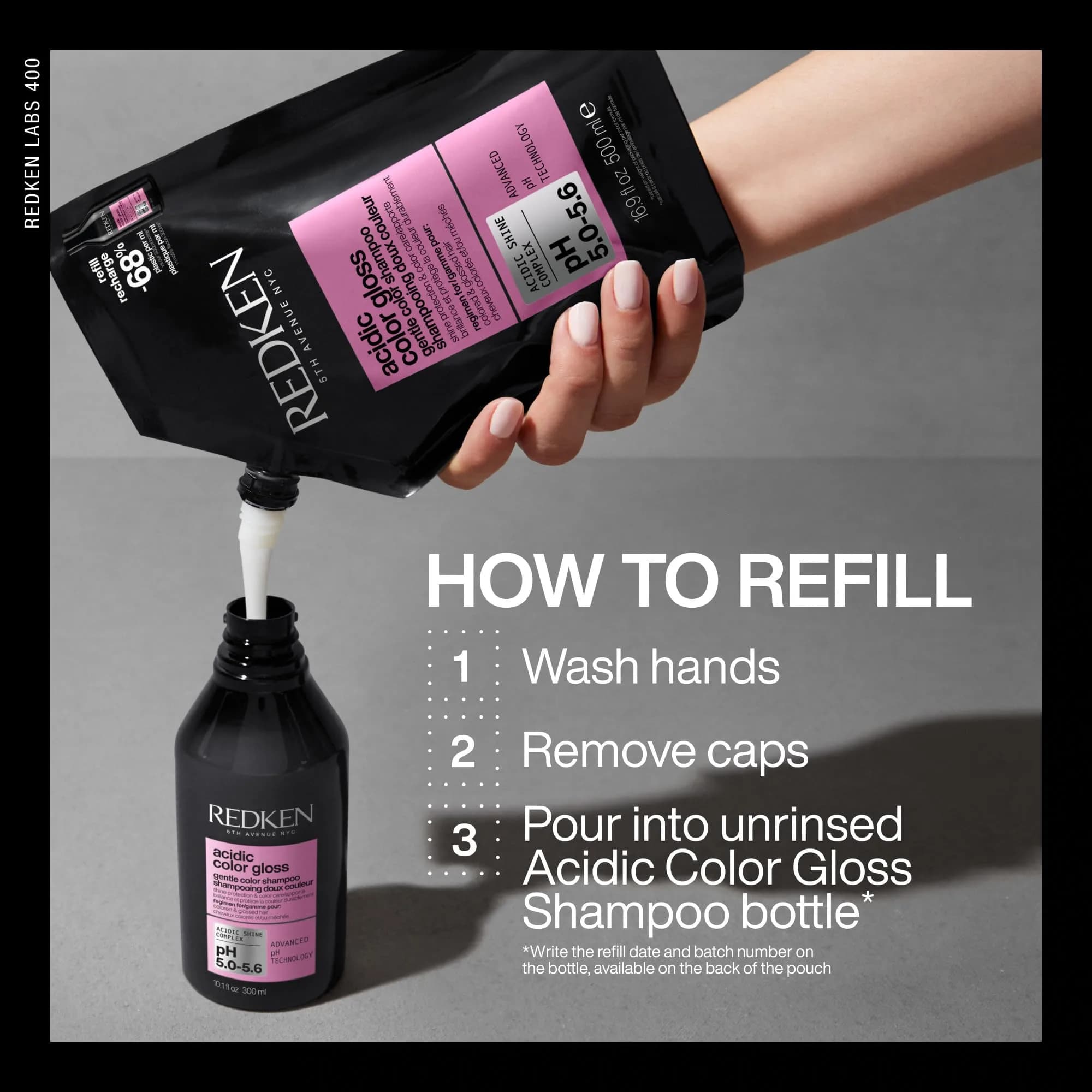 Redken Acidic Color Gloss Shampoo – 500ml (16.9 Fl Oz) Refill | Prolongs Salon Color & Adds Intense Shine - view 4