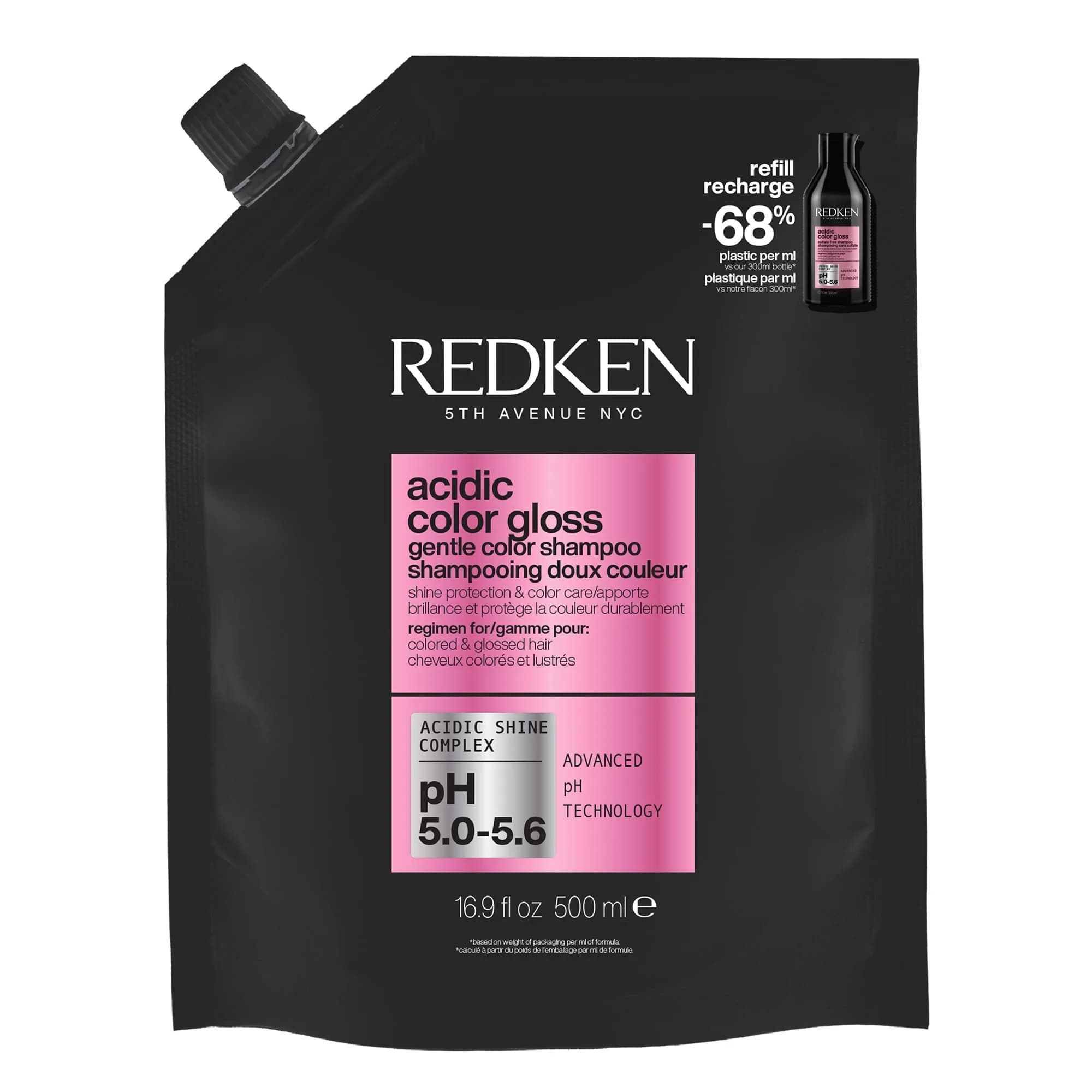 Redken Acidic Color Gloss Shampoo – 500ml (16.9 Fl Oz) Refill | Prolongs Salon Color & Adds Intense Shine - main product image