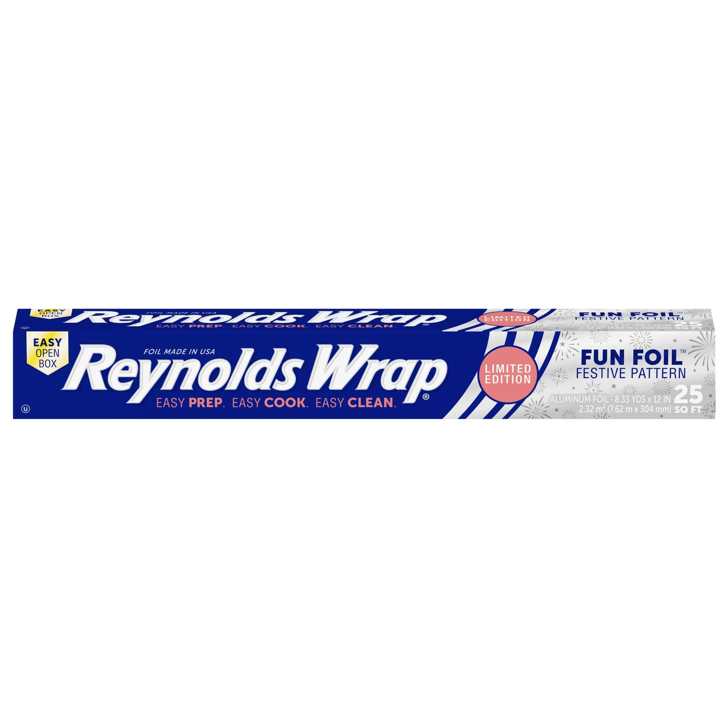 Reynolds Wrap Fun Foil with Festive Firework Pattern, Embossed Aluminum Foil Roll, 25 Sq. Ft. (709.7 g) - main product image