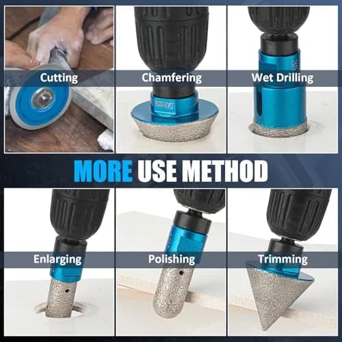 Semderm Diamond Tile Hole Saw Kit 14 PCS Set 6-100mm | Precision Cutting for Tile, Ceramic, Porcelain, Marble thumbnail 5