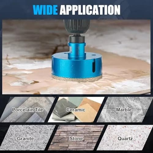 Semderm Diamond Tile Hole Saw Kit 14 PCS Set 6-100mm | Precision Cutting for Tile, Ceramic, Porcelain, Marble thumbnail 6