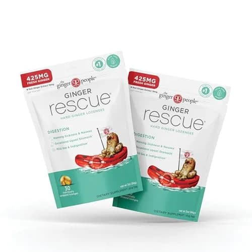The Ginger People Ginger Rescue Digestive Lozenges 60ct | Natural Nausea Relief for Adults & Kids Over 6 thumbnail 1