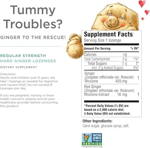 The Ginger People Ginger Rescue Digestive Lozenges 60ct | Natural Nausea Relief for Adults & Kids Over 6 thumbnail 6
