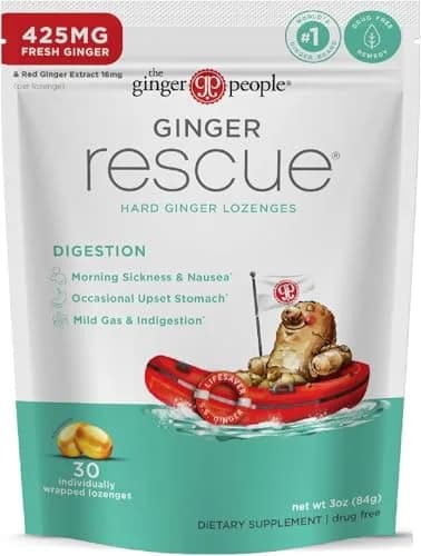The Ginger People Ginger Rescue Digestive Lozenges 60ct | Natural Nausea Relief for Adults & Kids Over 6 thumbnail 2