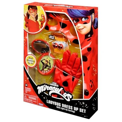 Miraculous Ladybug Dress Up Set with Lights | Light Up Earrings & Mask for Girls thumbnail 5