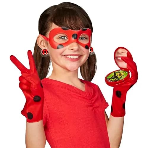 Miraculous Ladybug Dress Up Set with Lights | Light Up Earrings & Mask for Girls thumbnail 2